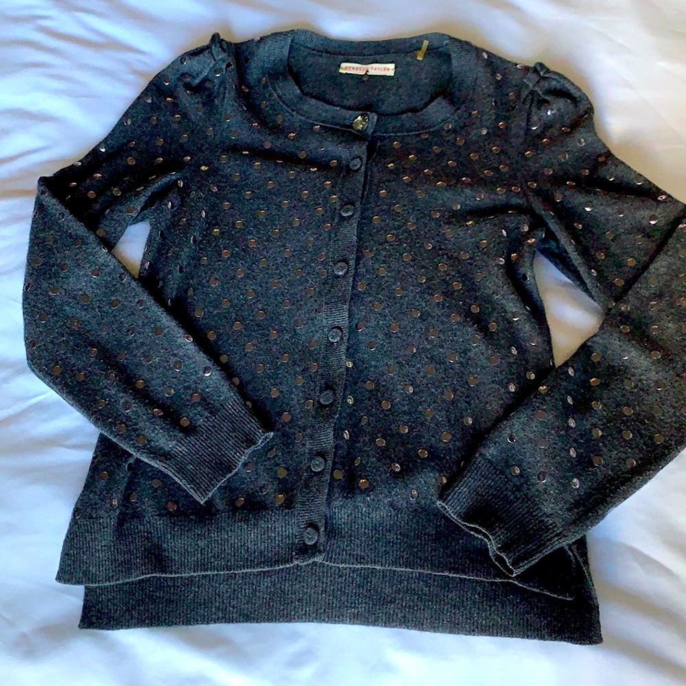 Rebecca Taylor gray studded cardigan - M